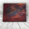 Farbenfrohes Acrylbild von Julia Magdalena mit abstrakten, energiegeladenen Mustern in Rot- und Orangetönen, ideal für moderne Kunstliebhaber.