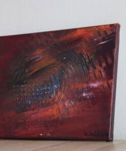 Acrylbild von Julia Magdalena, abstrakte Farbkombination in Rot, Blau und Schwarz, moderne Wandkunst, original Kunstwerk, kreative Raumdekoration, handgemalt, Weihnachten Geschenkidee.