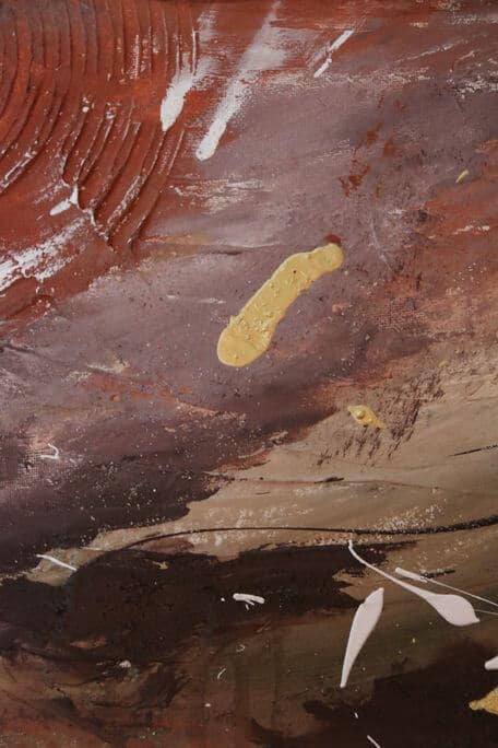 Abstraktes Acrylbild von Julia Magdalena mit lebendigen Farben und expressiven Pinselstrichen, ideal für zeitgenössische Kunstliebhaber.