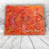 Acrylbilder von Julia Magdalena, abstrakte moderne Kunst in leuchtendem Orange mit dynamischen Pinselstrichen und Farbexplosionen, perfekt für zeitgenössische Wohnräume.