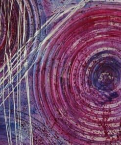 Acrylbilder Julia Magdalena mit abstrakten, spiralförmigen Mustern in Violett- und Pinktönen, perfekte Wanddekoration für Kunstliebhaber und moderne Interiors.