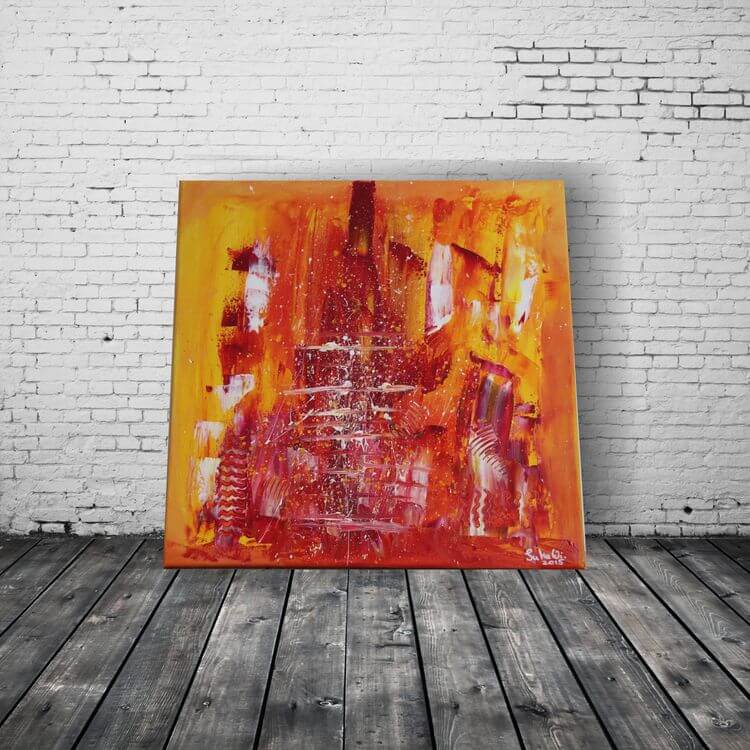Stadt In Flammen Art 50x50 Preis 260 Euro Acrylbilder Kaufen Onlineshop