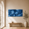 Blitz und Donner als blaues Acrylbild im Wohnraum, handgemaltes Original von JuMaWi-Art