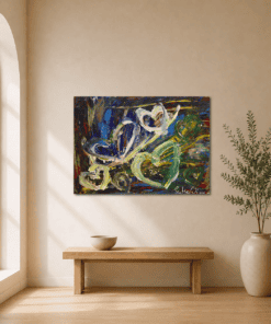 Herz an Herz als Acrylbild im Wohnraum, handgemaltes Original von JuMaWi-Art