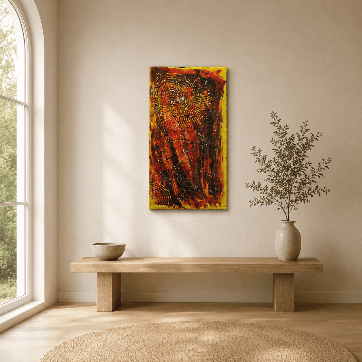 Power Kreise als abstraktes Acrylbild im Wohnraum, handgemaltes Original von JuMaWi-Art