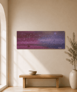 Zwei Galaxien als Acrylbild im Wohnraum, handgemaltes Original von JuMaWi-Art