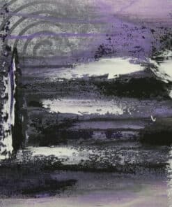Schwarz-lilafarbene Acrylbild von Julia Magdalena, abstrakte moderne Kunst, expressive Pinselstriche, künstlerische Wanddekoration, zeitgenössische Acrylmalerei für Wohnzimmer und Kunstliebhaber.