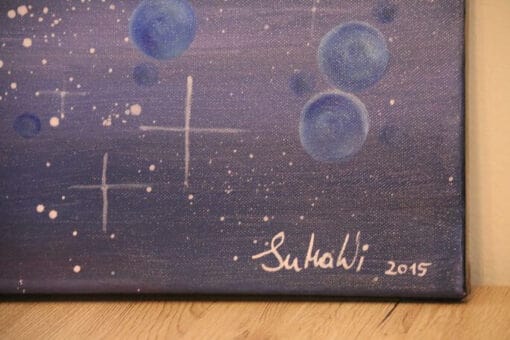 Leinwandbild Acrylmalerei von Julia Magdalena, galaktische Weltraumkunst, abstrakte Astronomie, moderne Heimdekoration, künstlerische Acrylbilder, UNIKAT, 2015, Kunstannaht, kreative Raumgestaltung.